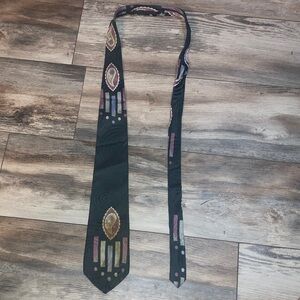 VTG Oscar de La Renta Silk Paisley Multicolor print Tie